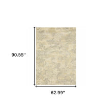 5' X 8' Grey Ivory Beige And Taupe Abstract Power Loom Stain Resistant Area Rug