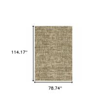 6' X 9' Beige Brown Tan And Blue Green Abstract Power Loom Stain Resistant Area Rug