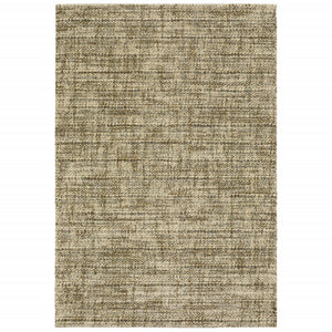 10' X 13' Beige Brown Tan And Blue Green Abstract Power Loom Stain Resistant Area Rug