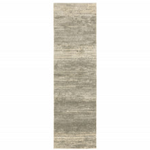 2' X 8' Grey Beige And Tan Abstract Power Loom Stain Resistant Runner Rug