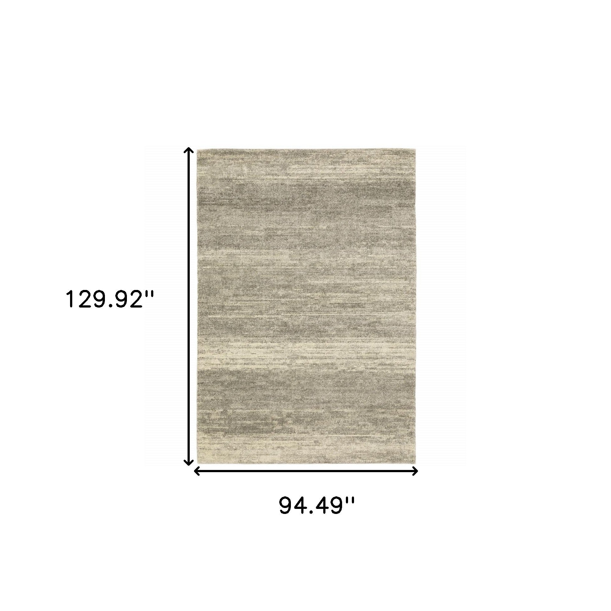 8' X 11' Grey Beige And Tan Abstract Power Loom Stain Resistant Area Rug