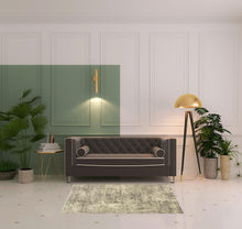 3' X 5' Grey Ivory Beige And Taupe Oriental Power Loom Stain Resistant Area Rug