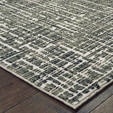 6' X 9' Grey And Ivory Abstract Power Loom Stain Resistant Area Rug