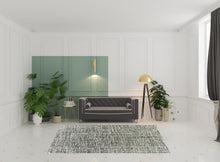 6' X 9' Grey And Ivory Abstract Power Loom Stain Resistant Area Rug