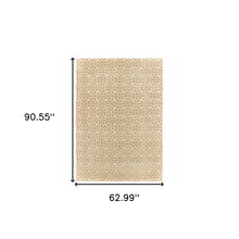 5' X 8' Gold And Ivory Geometric Power Loom Stain Resistant Area Rug