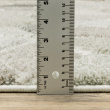 3' X 5' Beige Brown Grey Tan Sage And Pale Blue Geometric Power Loom Stain Resistant Area Rug