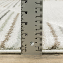 Beige Grey Sage Green Pale Blue Brown And Charcoal Geometric Power Loom Stain Resistant Area Rug - 3' x 5'