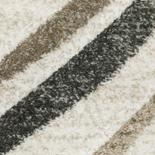 8' X 11' Beige Grey Brown Sage Pale Blue Tan And Charcoal Abstract Power Loom Stain Resistant Area Rug