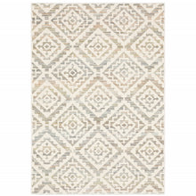 6' X 9' Grey Pink And Sage Geometric Power Loom Stain Resistant Area Rug