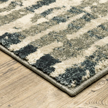 4' X 6' Blue And Beige Abstract Power Loom Stain Resistant Area Rug