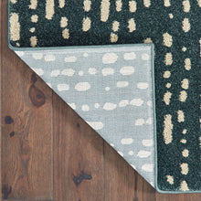 2' X 3' Steel Blue And Ivory Abstract Power Loom Stain Resistant Area Rug