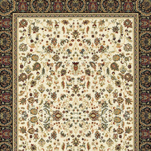 2' X 4' Ivory And Black Oriental Power Loom Stain Resistant Area Rug