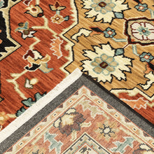 10' X 13' Black Orange And Beige Oriental Power Loom Stain Resistant Area Rug With Fringe