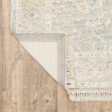 8' X 10' Grey And Beige Oriental Hand Loomed Stain Resistant Area Rug With Fringe