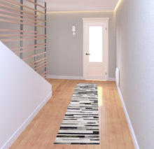 2' X 8' Grey Charcoal And Beige Geometric Power Loom Stain Resistant Runner Rug