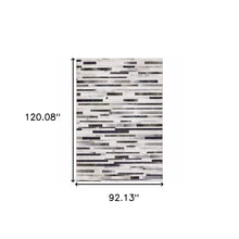 8' X 10' Grey Charcoal And Beige Geometric Power Loom Stain Resistant Area Rug