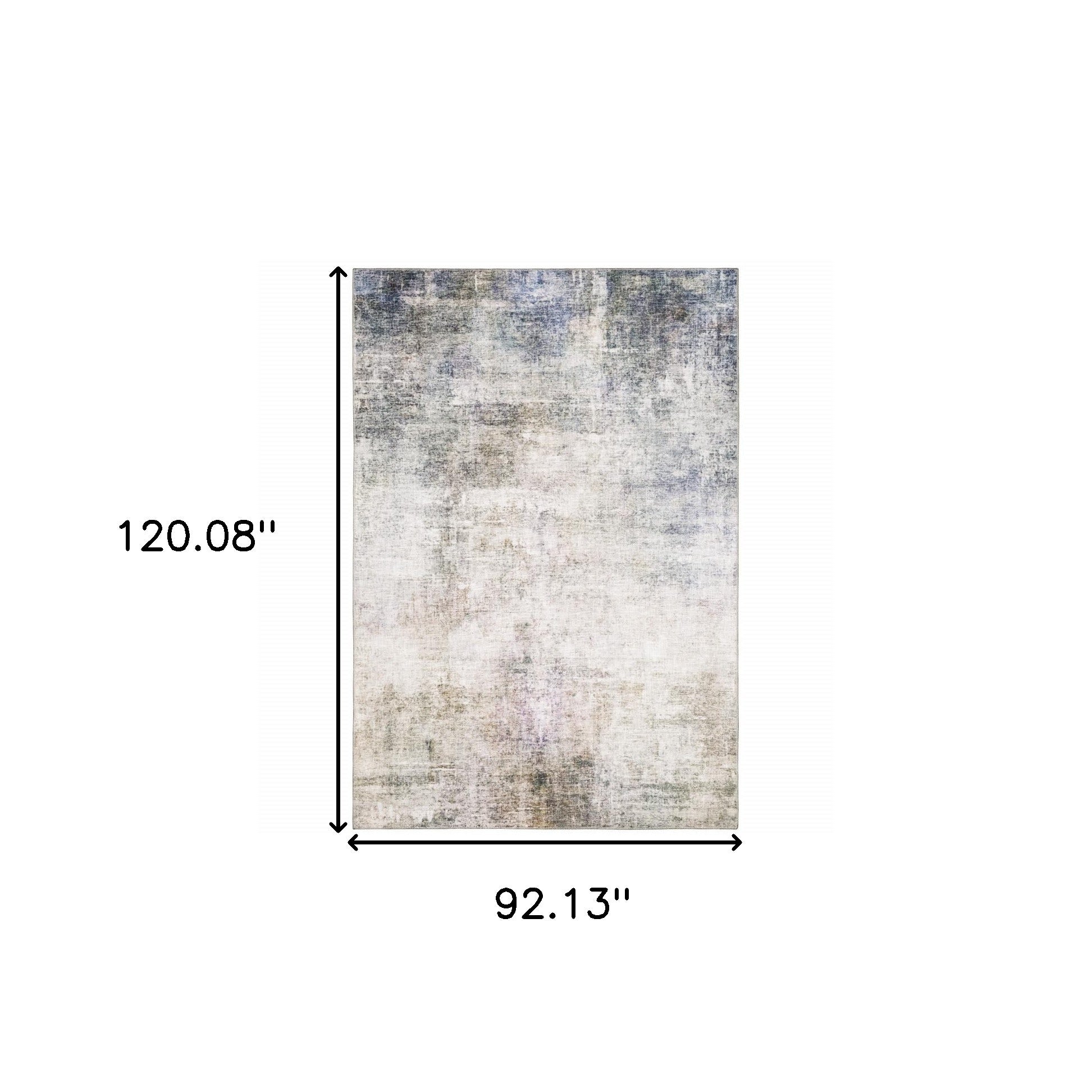 8' X 10' Beige Blue Grey Green Brown And Purple Abstract Power Loom Stain Resistant Area Rug