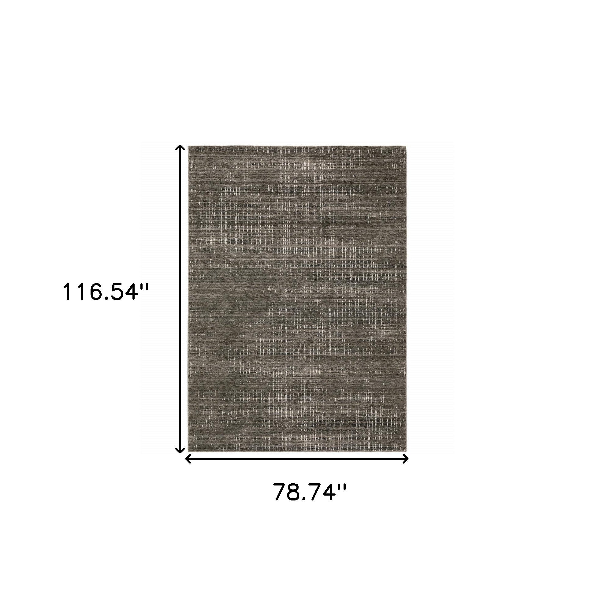 6' X 9' Charcoal Grey Grey Ivory Tan And Brown Abstract Power Loom Stain Resistant Area Rug
