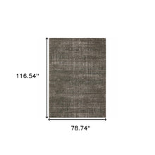 6' X 9' Charcoal Grey Grey Ivory Tan And Brown Abstract Power Loom Stain Resistant Area Rug