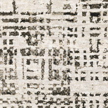 6' X 9' Ivory Grey Charcoal Brown And Beige Abstract Power Loom Stain Resistant Area Rug