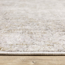 3' X 5' Ivory Grey Tan Brown And Beige Abstract Power Loom Stain Resistant Area Rug