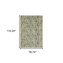 6' X 9' Green Blue Ivory Beige And Light Blue Abstract Power Loom Stain Resistant Area Rug