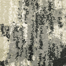 6' X 9' Grey Beige Charcoal And Blue Abstract Power Loom Stain Resistant Area Rug