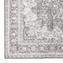 4' X 6' Grey Oriental Power Loom Stain Resistant Area Rug