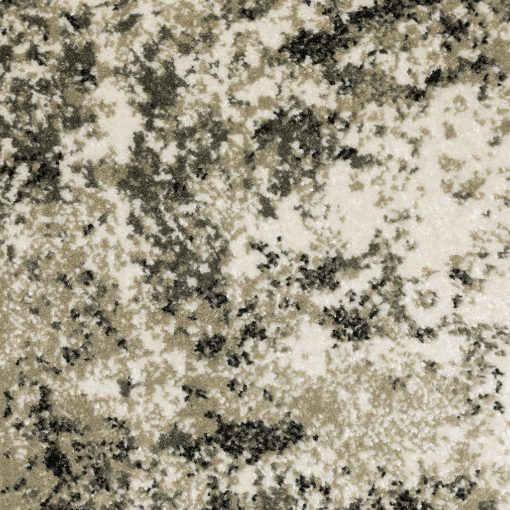 Charcoal Grey And Beige Abstract Power Loom Stain Resistant Area Rug - 4' x 6'