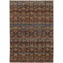 2' X 3' Multi And Blue Abstract Power Loom Stain Resistant Area Rug
