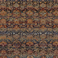 5' X 7' Multi And Blue Abstract Power Loom Stain Resistant Area Rug