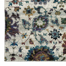2' X 8' Stone Grey Purple Green Gold And Teal Oriental Power Loom Stain Resistant Runner Rug