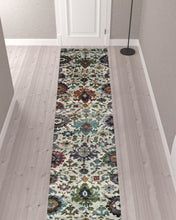 2' X 10' Green And Ivory Oriental Power Loom Runner Rug