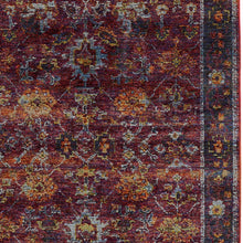 2' X 3' Red Purple Gold And Grey Oriental Power Loom Stain Resistant Area Rug