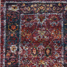 2' X 10' Red Purple Gold And Grey Oriental Power Loom Stain Resistant Runner Rug
