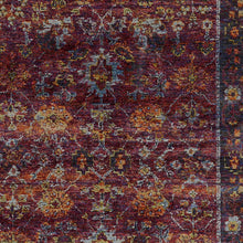 6' X 9' Red Purple Gold And Grey Oriental Power Loom Stain Resistant Area Rug