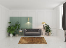 5' X 7' Gold And Brown Oriental Power Loom Stain Resistant Area Rug