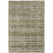 2' X 3' Green Green Grey And Purple Abstract Power Loom Stain Resistant Area Rug