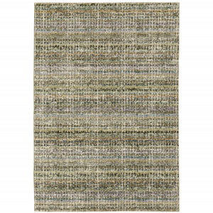 2' X 3' Green Green Grey And Purple Abstract Power Loom Stain Resistant Area Rug