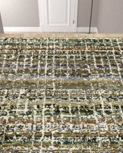 2' X 10' Green Abstract Power Loom Runner Rug