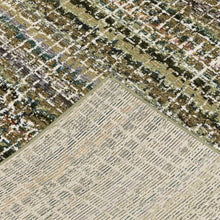 2' X 10' Green Abstract Power Loom Runner Rug