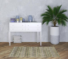 3' X 5' Green Green Grey And Purple Abstract Power Loom Stain Resistant Area Rug