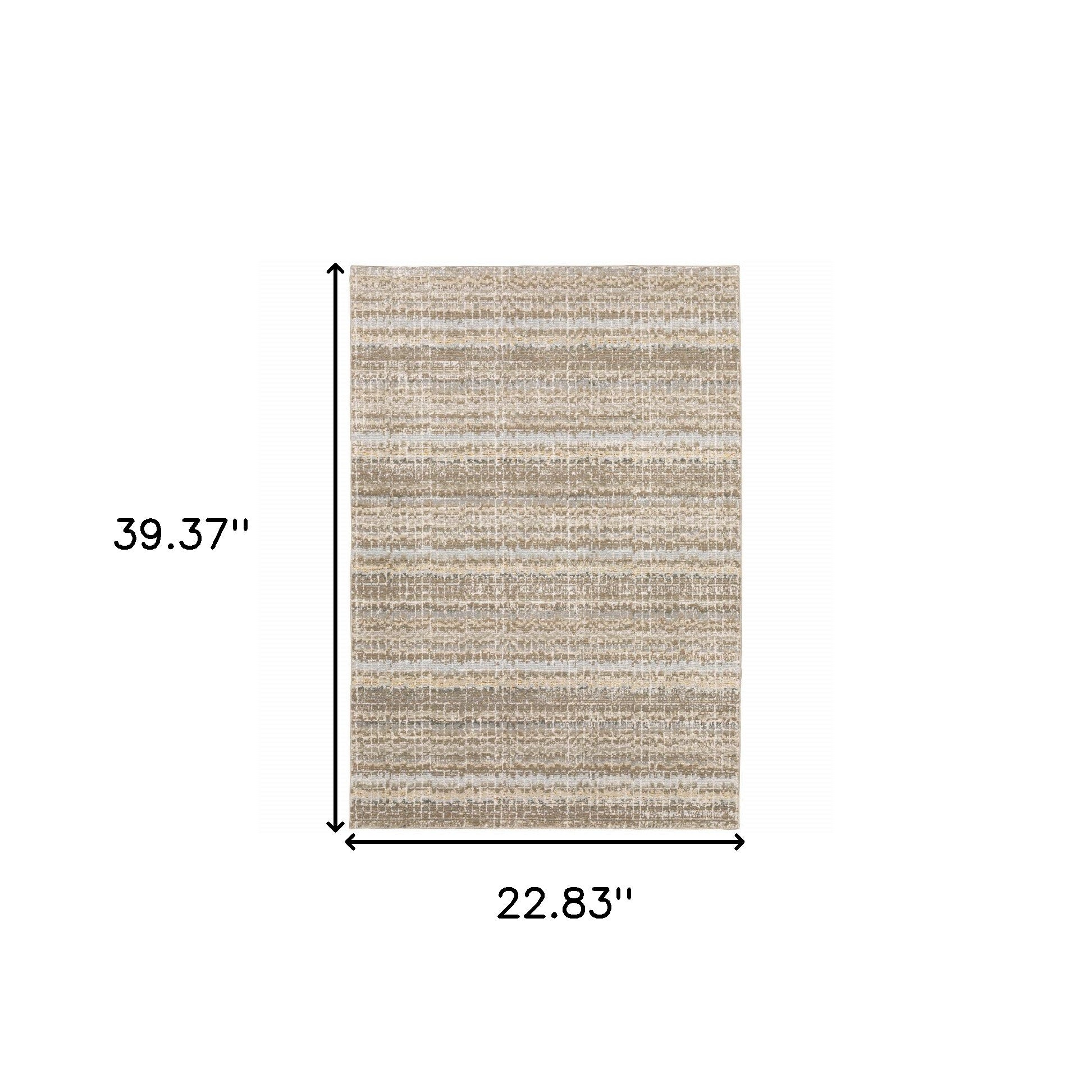 2' X 3' Ivory Grey Tan And Brown Abstract Power Loom Stain Resistant Area Rug