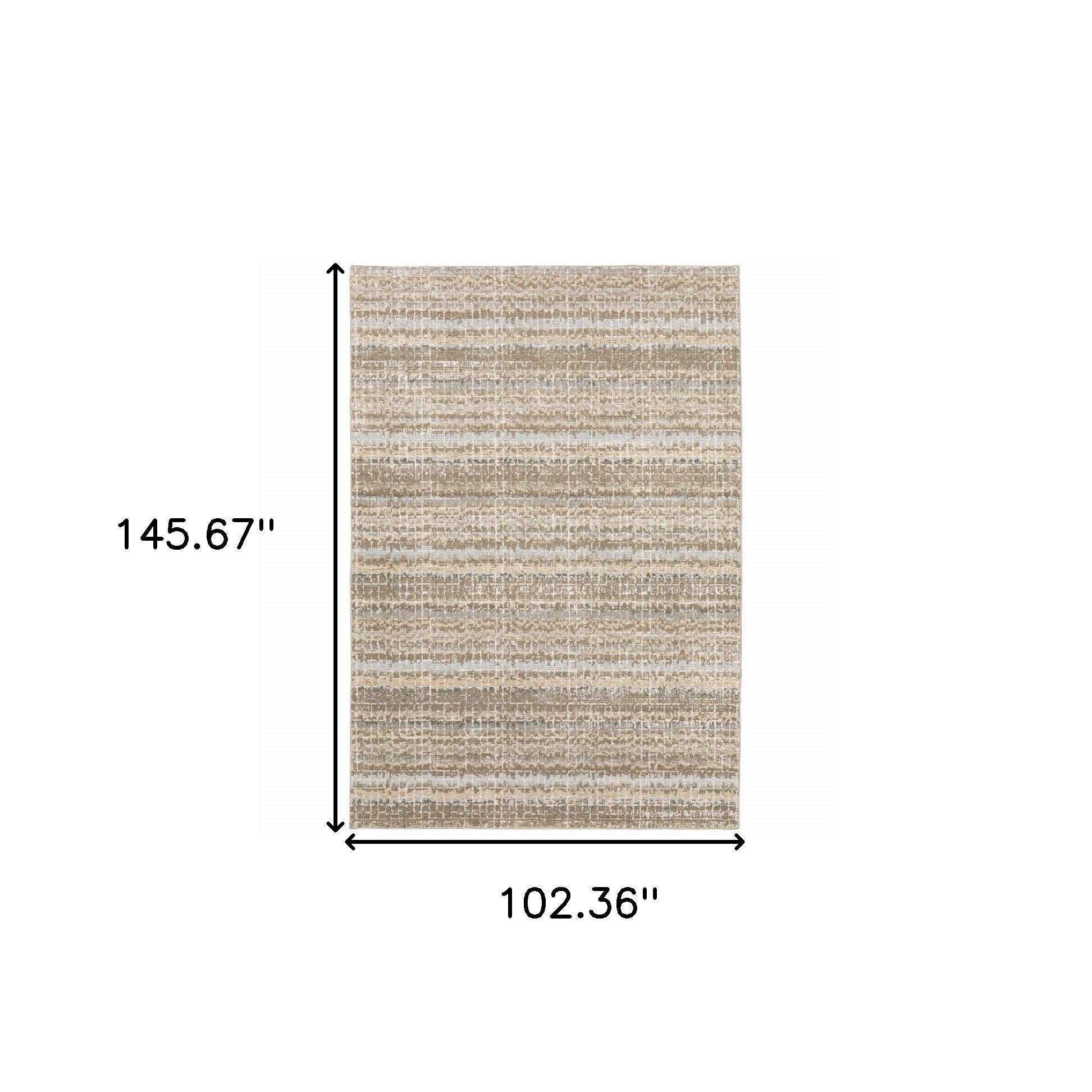 9' X 12' Ivory Grey Tan And Brown Abstract Power Loom Stain Resistant Area Rug
