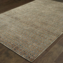 3' X 5' Silver Gold Rust And Blue Green Geometric Power Loom Stain Resistant Area Rug