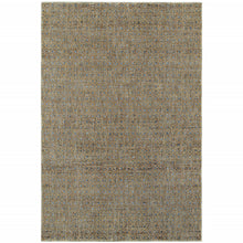 6' X 9' Silver Gold Rust And Blue Green Geometric Power Loom Stain Resistant Area Rug
