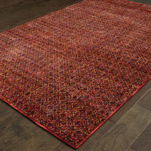 2' X 3' Red Gold And Blue Geometric Power Loom Stain Resistant Area Rug