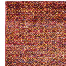 2' X 10' Red Gold And Blue Geometric Power Loom Stain Resistant Runner Rug