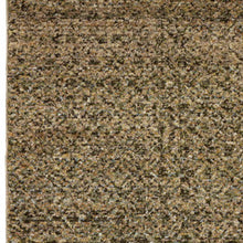 2' X 8' Brown Gold Rust Blue And Green Geometric Power Loom Stain Resistant Runner Rug