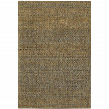 5' X 7' Brown Gold Rust Blue And Green Geometric Power Loom Stain Resistant Area Rug